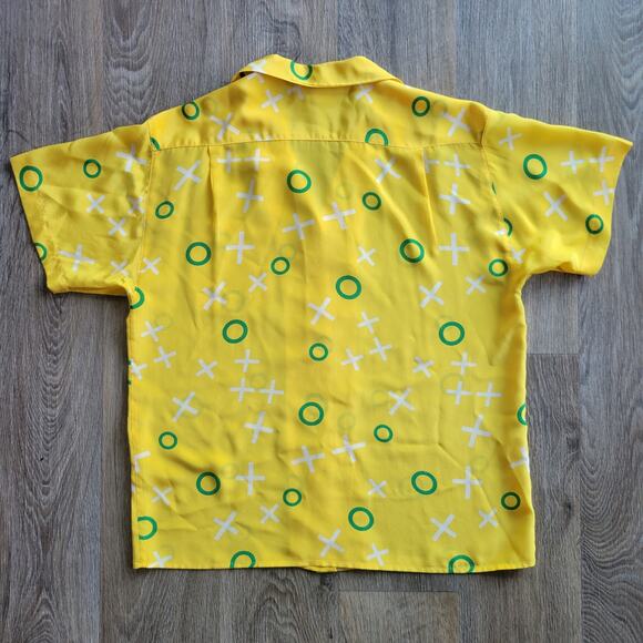 Saks Fifth Avenue Silk Yellow Collard Button Top Size 8 - Picture 2 of 7